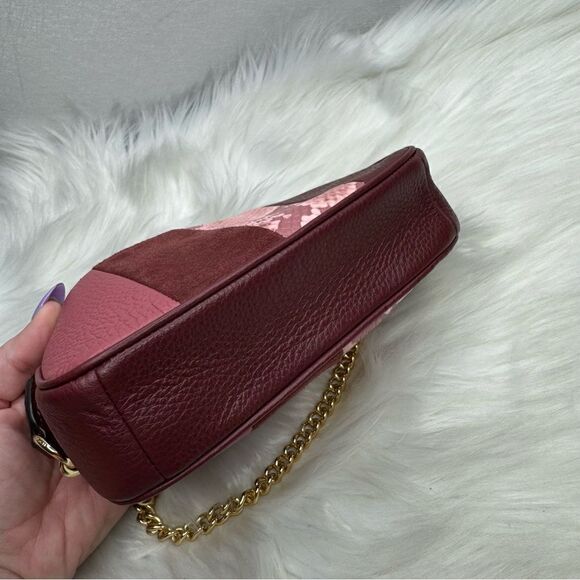 Coach Large 19 Suede Snakeskin Embossed Leather Wristlet - Picture 5 of 10